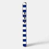 Chrome Anchor auf Navy Blue Stripes Decke Case-Mate iPhone Hülle (Rückseite / Links)