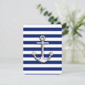 Chrome Anchor auf Navy Stripes (Stehend Vorderseite)