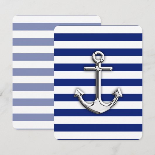 Chrome Anchor auf Navy Stripes (Vorne/Hinten)