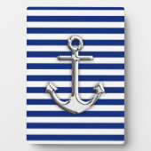 Chrome Anchor auf Navy Stripes Fotoplatte (Vorderseite)