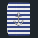 Chrome Anchor auf Navy Stripes iPad Mini Hülle<br><div class="desc">Ein Chrome Anchor Blick auf ein blaues Muster der Nautical Navy Stripes. Ein individuelles Geschenk im nautischen Stil für alle festlichen Anlässe, am oder außerhalb des Bootes. Eine tolle Geschenkidee! Verwenden Sie den Link "Diesen Designer Gefragt", um uns mit Ihren speziellen Designanfragen oder für Hilfe bei Ihren individuellen Projektbedürfnissen zu...</div>