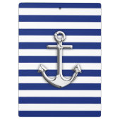 Chrome Anchor auf Navy Stripes Klemmbrett (Rückseite)