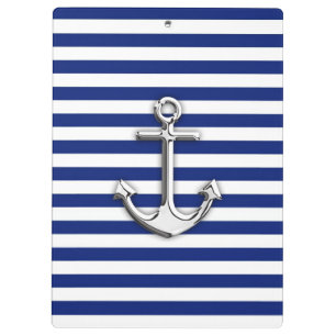 Chrome Anchor auf Navy Stripes Klemmbrett