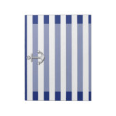 Chrome Anchor auf Navy Stripes Notizblock (Rotiert)