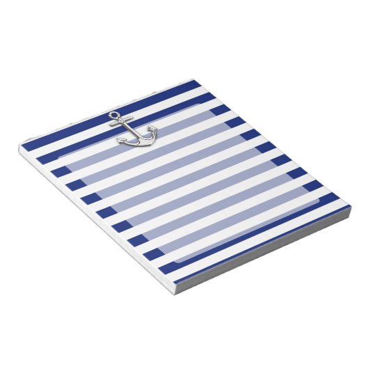 Chrome Anchor auf Navy Stripes Notizblock (angewinkelt)