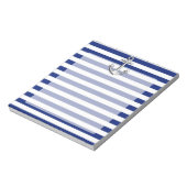 Chrome Anchor auf Navy Stripes Notizblock (Rotiert)