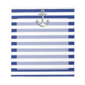 Chrome Anchor auf Navy Stripes Notizblock (Vorderseite)