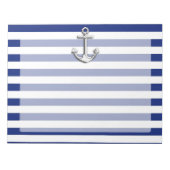Chrome Anchor auf Navy Stripes Notizblock (Vorderseite)