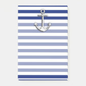 Chrome Anchor auf Navy Stripes Post-it Klebezettel (Vorderseite)