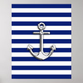 Chrome Anchor auf Navy Stripes Poster (Vorne)