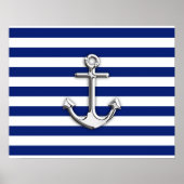 Chrome Anchor auf Navy Stripes Poster (Vorne)