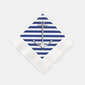 Chrome Anchor auf Navy Stripes Serviette (Ecke)