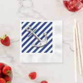 Chrome Anchor auf Navy Stripes Serviette (Beispiel)