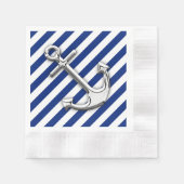 Chrome Anchor auf Navy Stripes Serviette (Vorderseite)