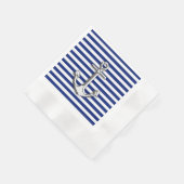 Chrome Anchor auf Navy Stripes Serviette (Ecke)