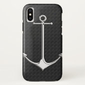 Chrome Anchor Leather Schachbretts Nautische Lifes Case-Mate iPhone Hülle (Rückseite)