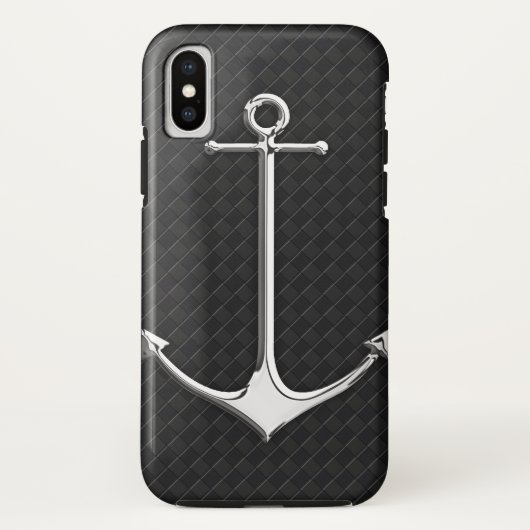 Chrome Anchor Leather Schachbretts Nautische Lifes Case-Mate iPhone Hülle (Rückseite)