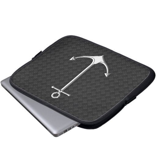 Chrome Anchor Leather Schachbretts Nautische Lifes Laptopschutzhülle (Vorne Knopf)
