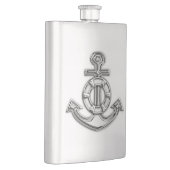 Chrome Anchor Nautical Print Flachmann (Rechts)