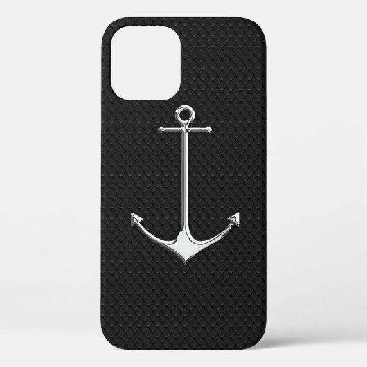 Chrome Anchor on Snake Skin Nautical Lifestyle Case-Mate iPhone Hülle (Rückseite)