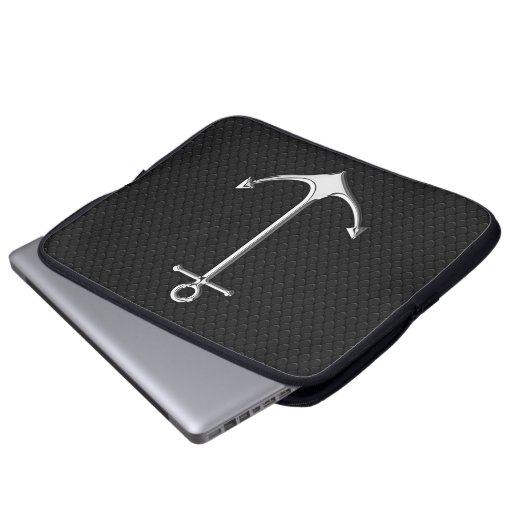 Chrome Anchor on Snake Skin Nautical Lifestyle Laptopschutzhülle (Vorne Knopf)
