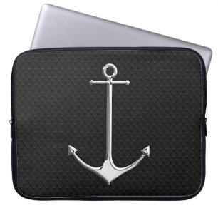 Chrome Anchor on Snake Skin Nautical Lifestyle Laptopschutzhülle