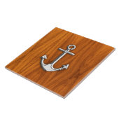 Chrome Anchor on Teak Veneer Style Fliese (Seite)