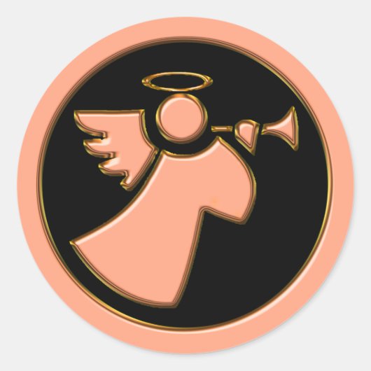 CHROME ANGEL MIT TRUMPET RUNDER AUFKLEBER (Vorderseite)