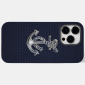 Chrome Anker auf Carbon Fibre Print Case-Mate iPhone Hülle (Rückseite (Horizontal))