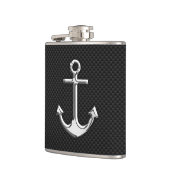 Chrome Anker auf Carbon Fibre Print Flachmann (Links)