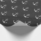 Chrome-Anker auf Kohlenstofffaser Geschenkpapier (Ecke)