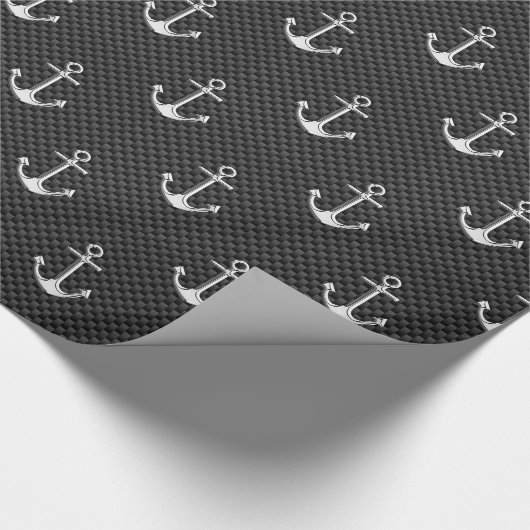 Chrome-Anker auf Kohlenstofffaser Geschenkpapier (Ecke)