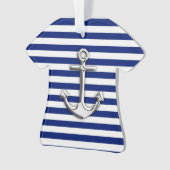 Chrome Anker auf Navy Stripes Print Ornament (Vorderseite)
