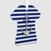 Chrome Anker auf Navy Stripes Print Ornament (Vorderseite)