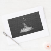 Chrome-artige Fischerboote auf Kohlenstofffaser Rechteckiger Aufkleber (Umschlag)