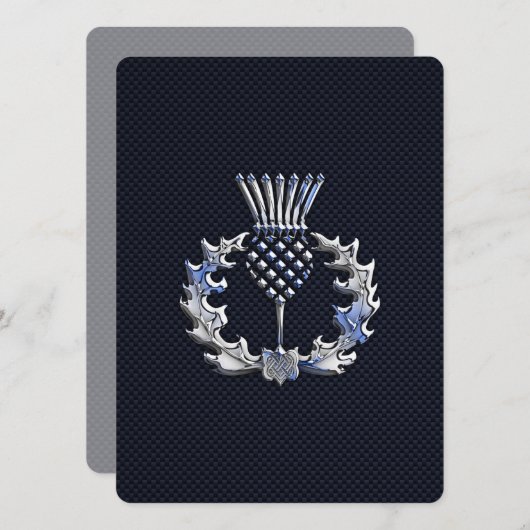 Chrome auf Carbon Fibre Print Scottish Thistle (Vorne/Hinten)