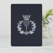 Chrome auf Carbon Fibre Print Scottish Thistle (Stehend Vorderseite)