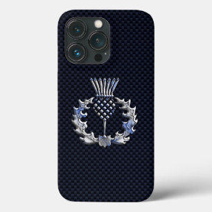 Chrome auf Carbon Fibre Print Scottish Thistle Case-Mate iPhone Hülle