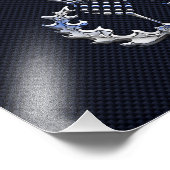 Chrome auf Carbon Fibre Print Scottish Thistle Fotodruck (Ecke)