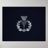 Chrome auf Carbon Fibre Print Scottish Thistle Poster (Vorne)