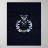 Chrome auf Carbon Fibre Print Scottish Thistle Poster (Vorne)