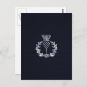 Chrome auf Carbon Fibre Print Scottish Thistle Postkarte (Vorne/Hinten)