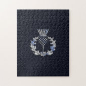 Chrome auf Carbon Fibre Print Scottish Thistle Puzzle (Vertikal)