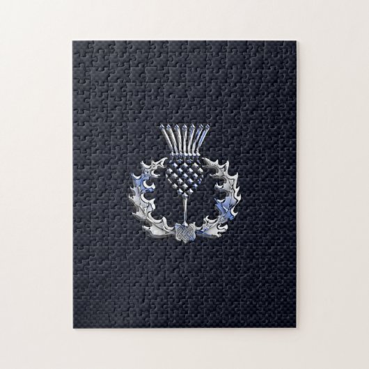Chrome auf Carbon Fibre Print Scottish Thistle Puzzle (Vertikal)