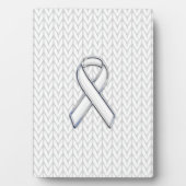 Chrome auf dem "White Strick Ribbon Awareness Prin Fotoplatte (Vorderseite)