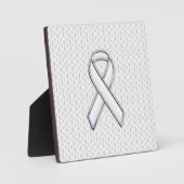 Chrome auf dem "White Strick Ribbon Awareness Prin Fotoplatte (Vorderseite)