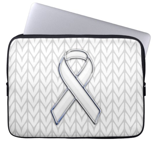 Chrome auf dem "White Strick Ribbon Awareness Prin Laptopschutzhülle (Vorderseite)