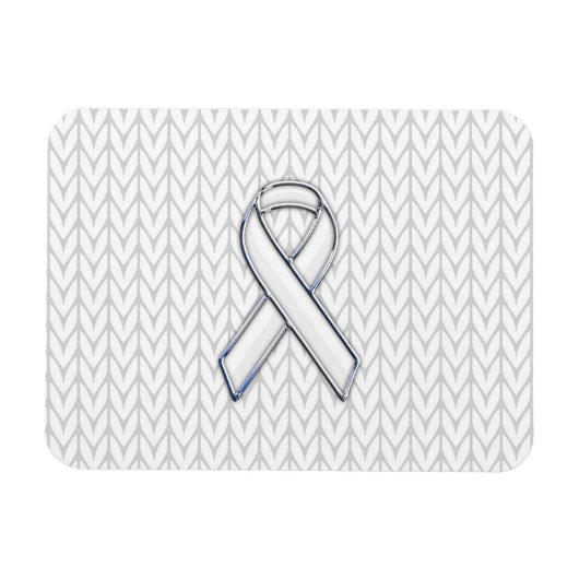 Chrome auf dem "White Strick Ribbon Awareness Prin Magnet (Horizontal)