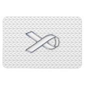 Chrome auf dem "White Strick Ribbon Awareness Prin Magnet (Horizontal)