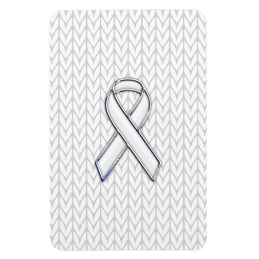 Chrome auf dem "White Strick Ribbon Awareness Prin Magnet (Vertikal)